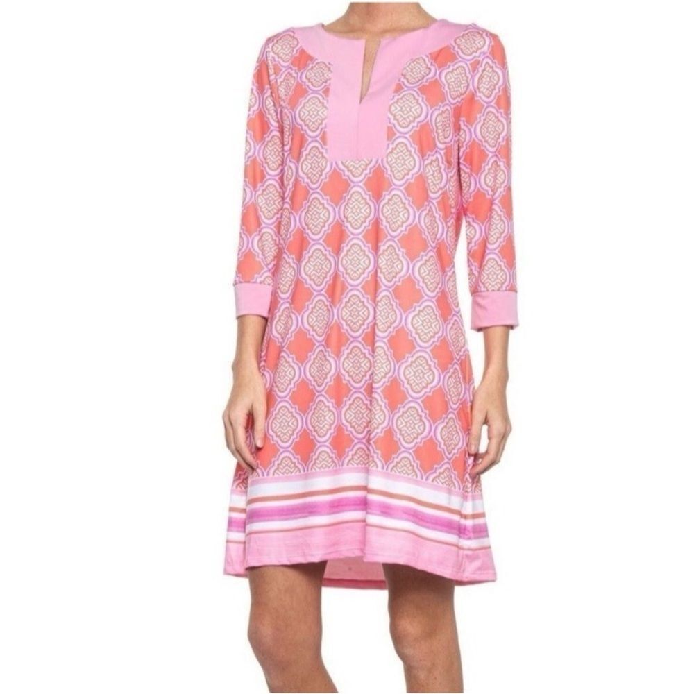 Cabana Life Coral Geo Tunic Dress Women’s Size Small NWT UPF 50+ Sport Travel